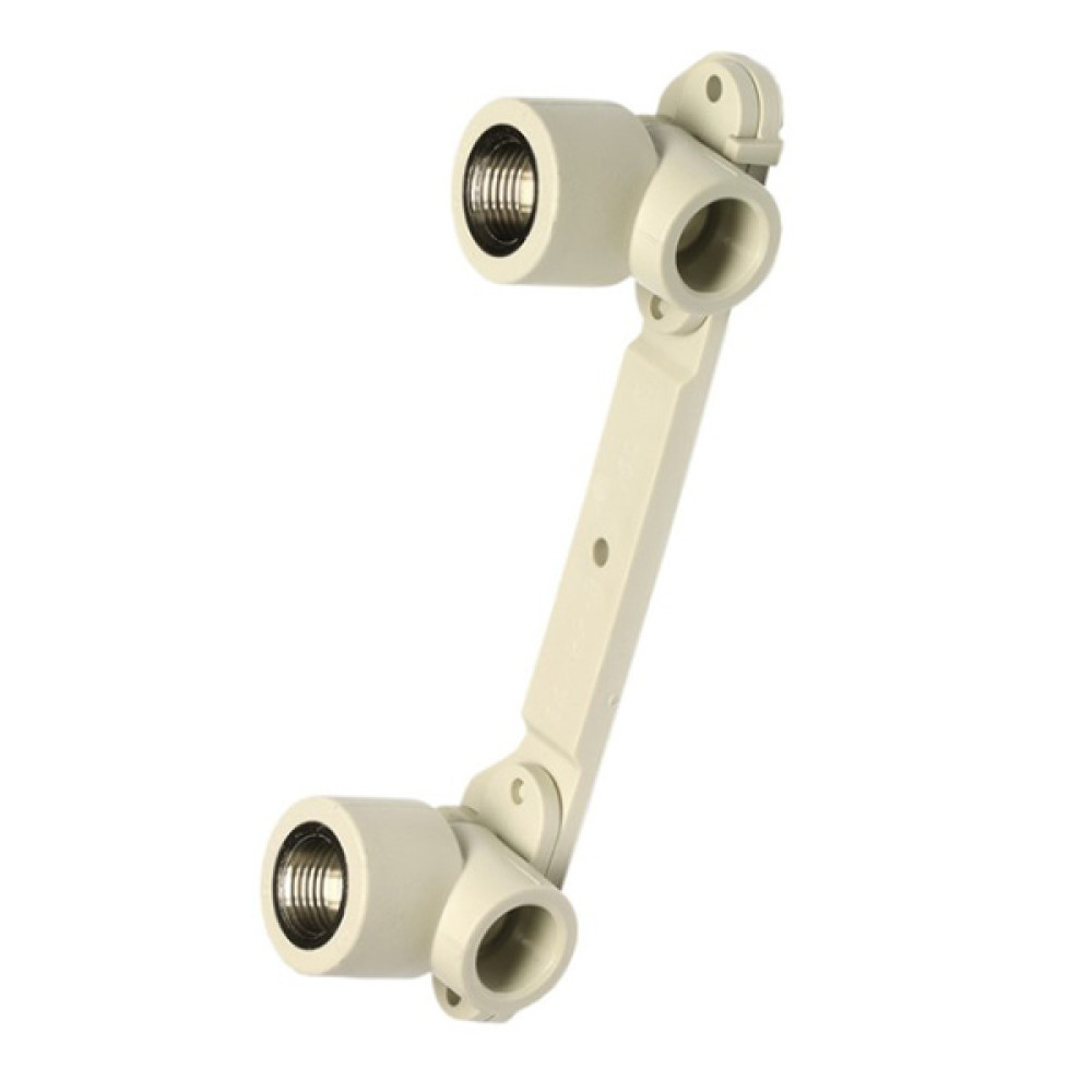 Колено настенное с креплением для смесителя ПП 20*1/2 вн.(ушастик)